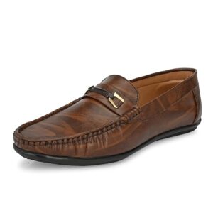Men’s Dark Brown Leather Loafers at TheShoeAdda