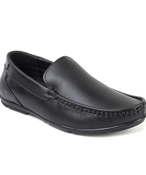Men’s Premium Black Leather Slip-On Loafers