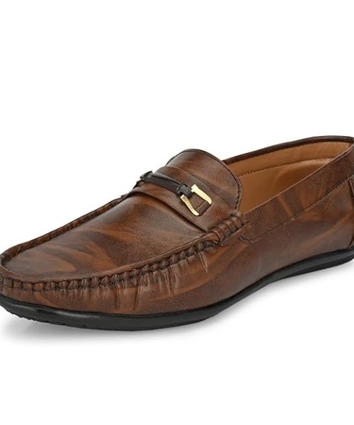 Men’s Dark Brown Leather Loafers at TheShoeAdda