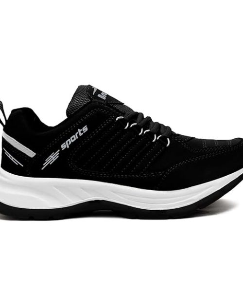 UrbanFlex Black Sports Running Shoes for Men at TheShoeAdda