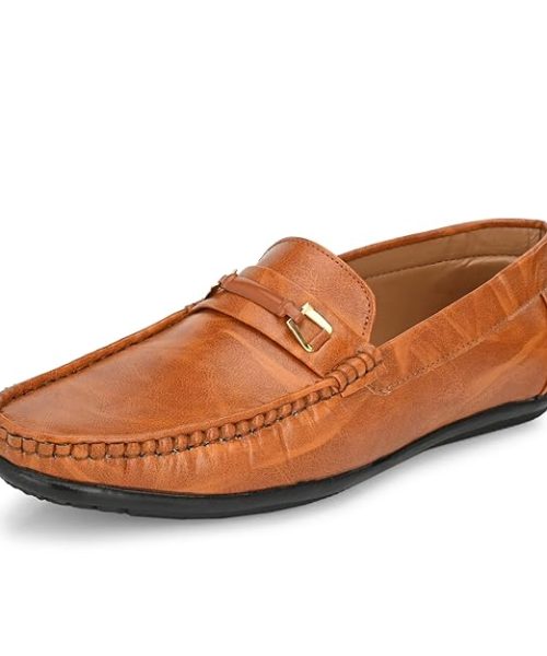 Men’s Brown Leather Loafers Shoes at TheShoeAdda